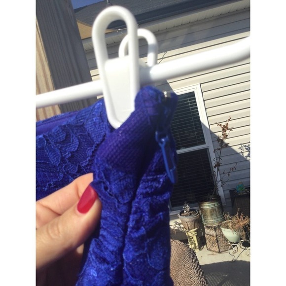 Bebe womens short skirt S stretch lace NEW clematis blue fairy summer carnival - Picture 8 of 12